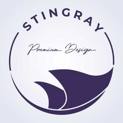 stingray circle logo vector icon cover image.