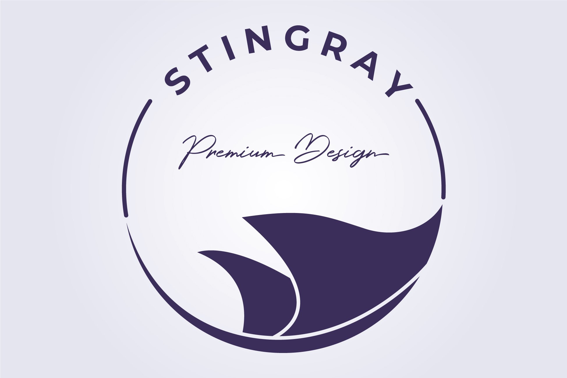 stingray circle logo vector icon cover image.