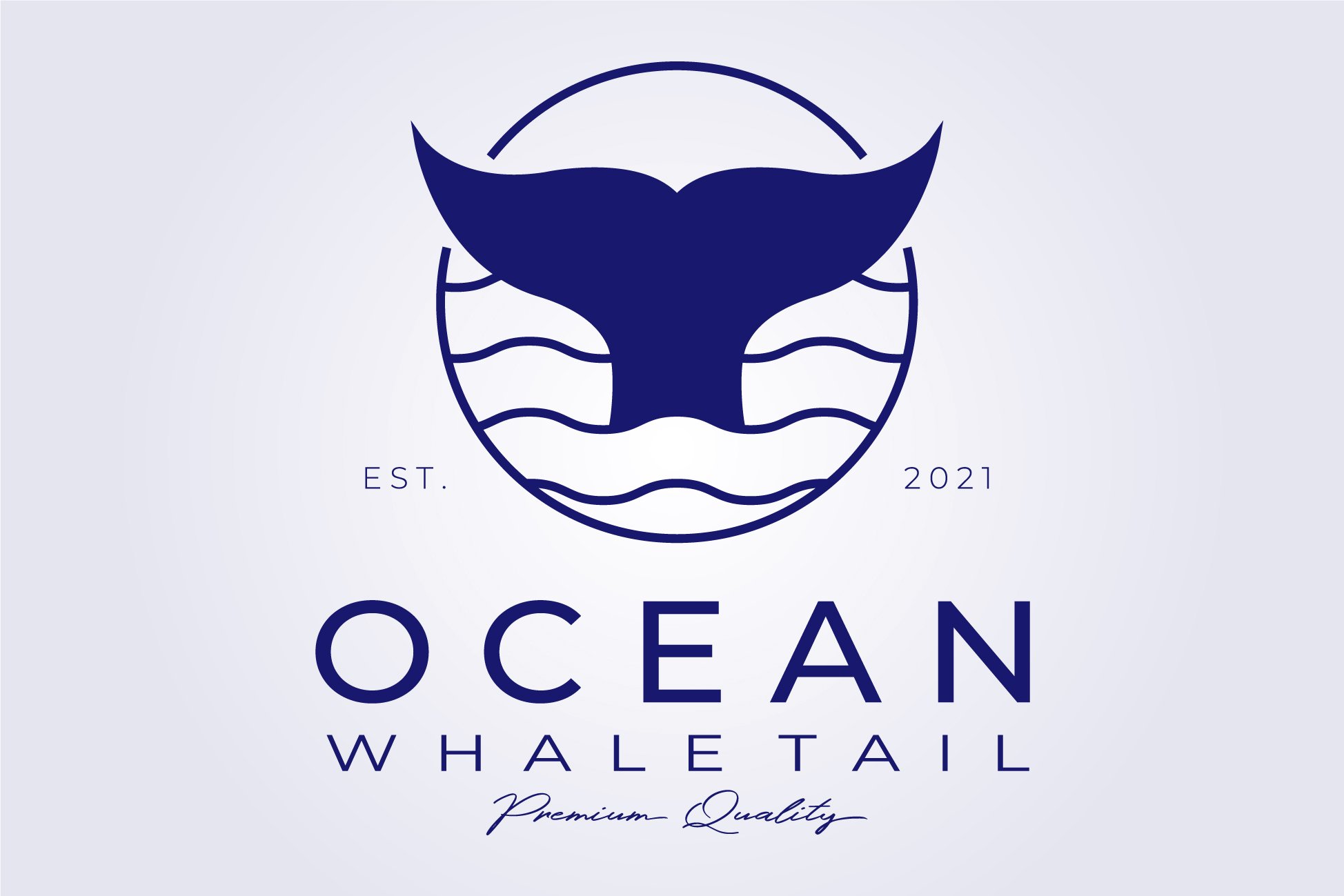 Ocean whale tail logo vector cover image.