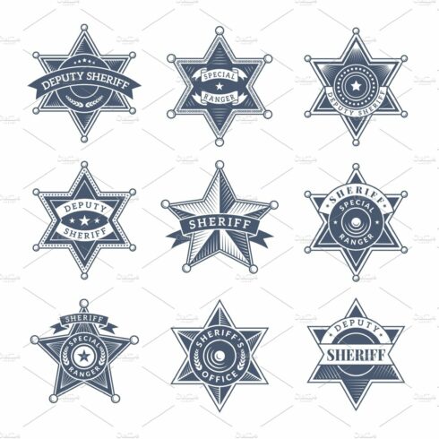 Security sheriff badges. Police cover image.