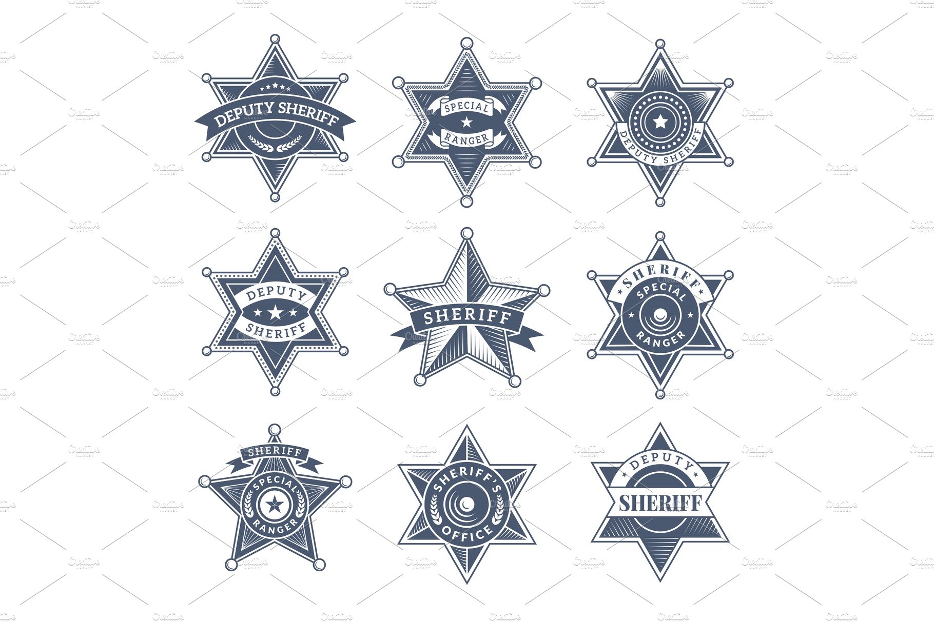 Security sheriff badges. Police cover image.