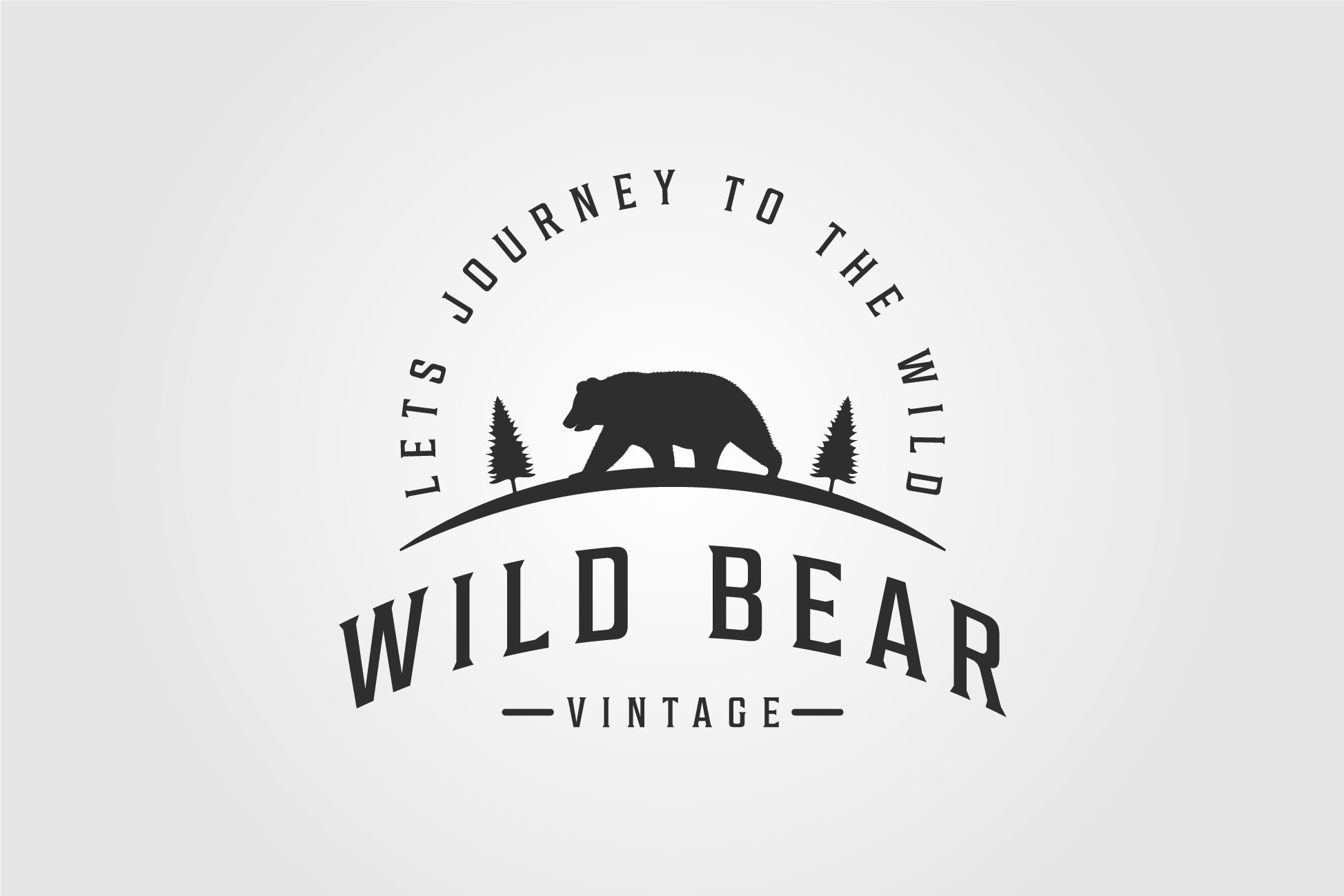 wild bear logo vintage vector cover image.