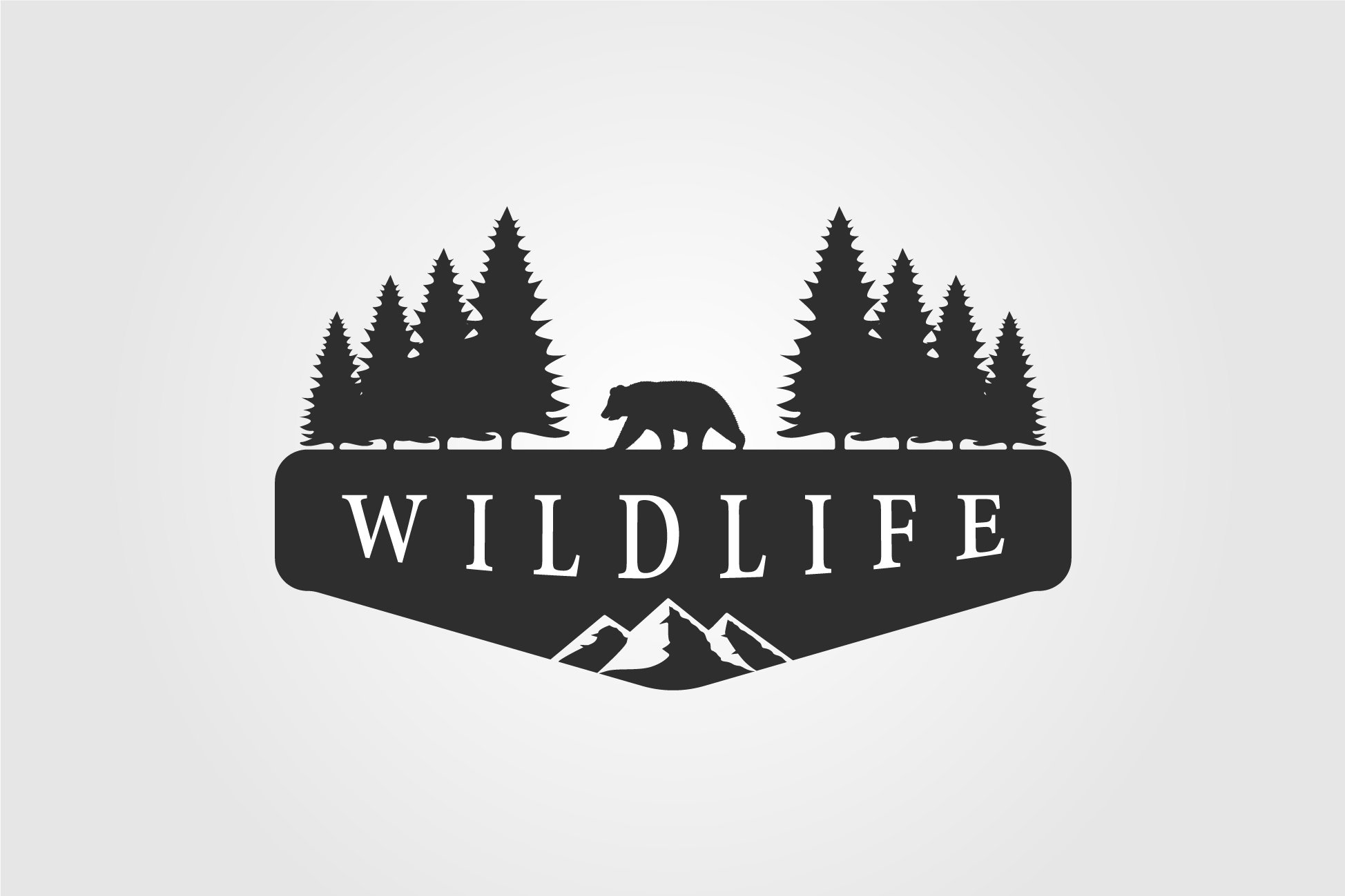 wild life bear logo vintage vector cover image.