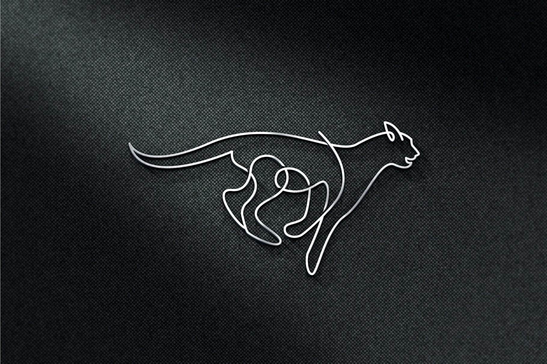 Running Cheetah Monoline Logo preview image.