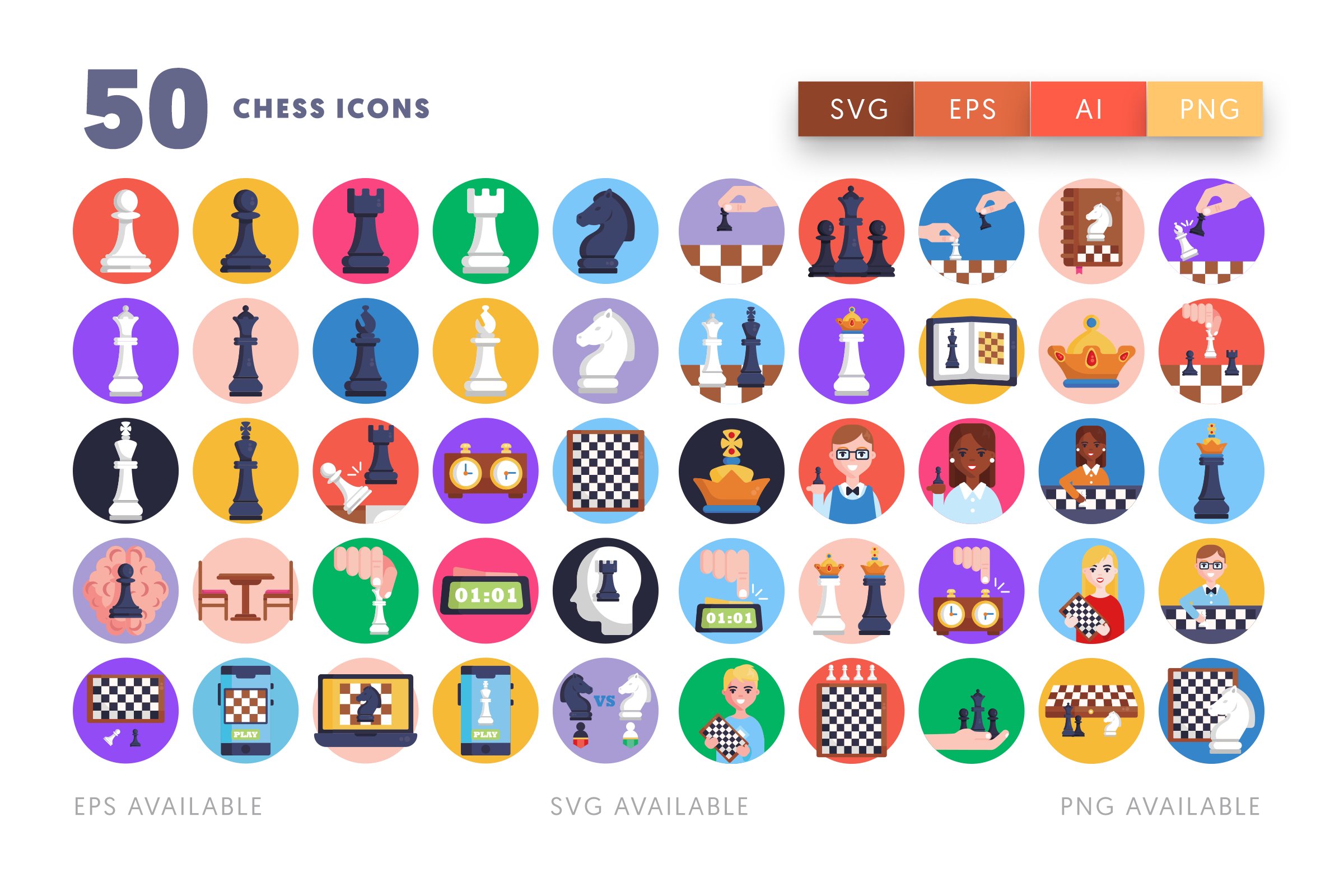 Chess Icons in SVG, PNG, AI to Download