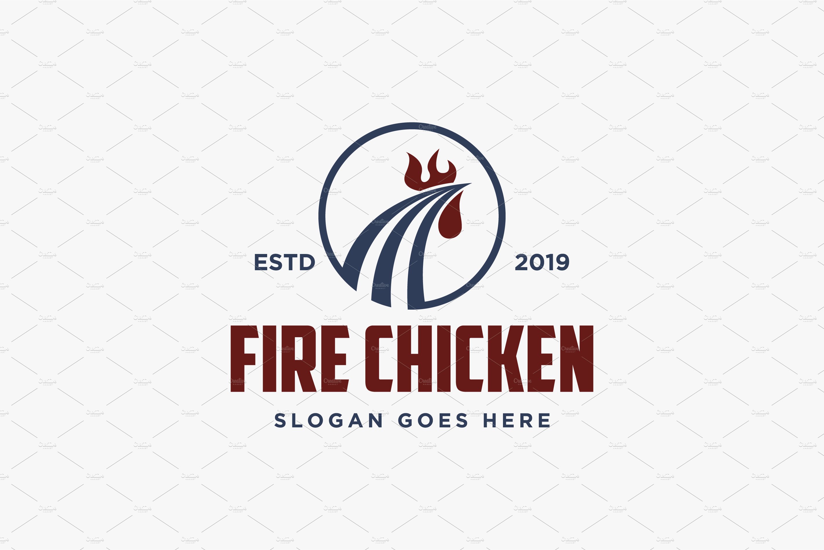 hot fried chicken logo vector cover image.