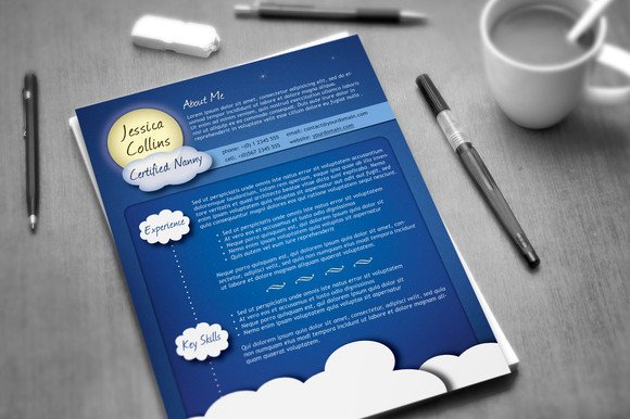 Creative Nanny Resume preview image.
