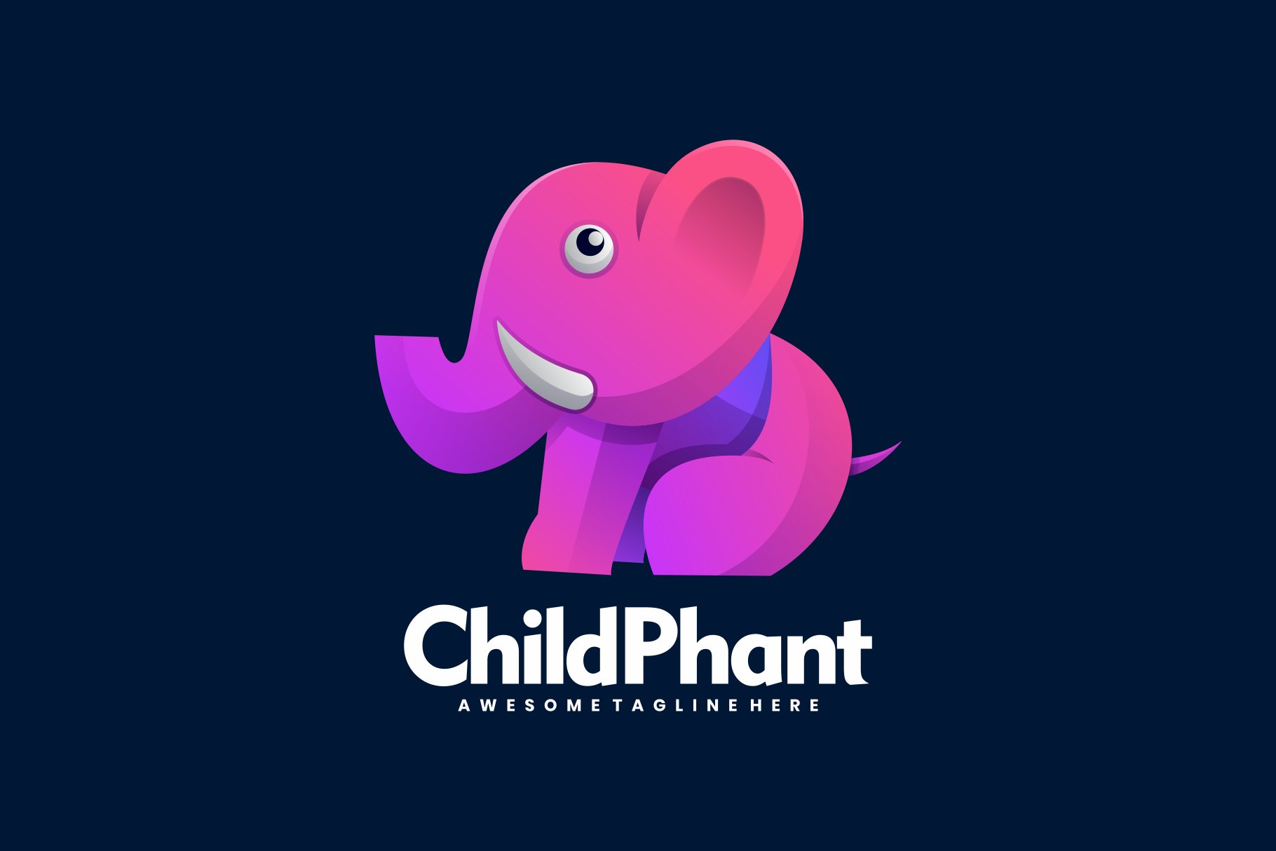 Child Elephant Gradient Colorful cover image.