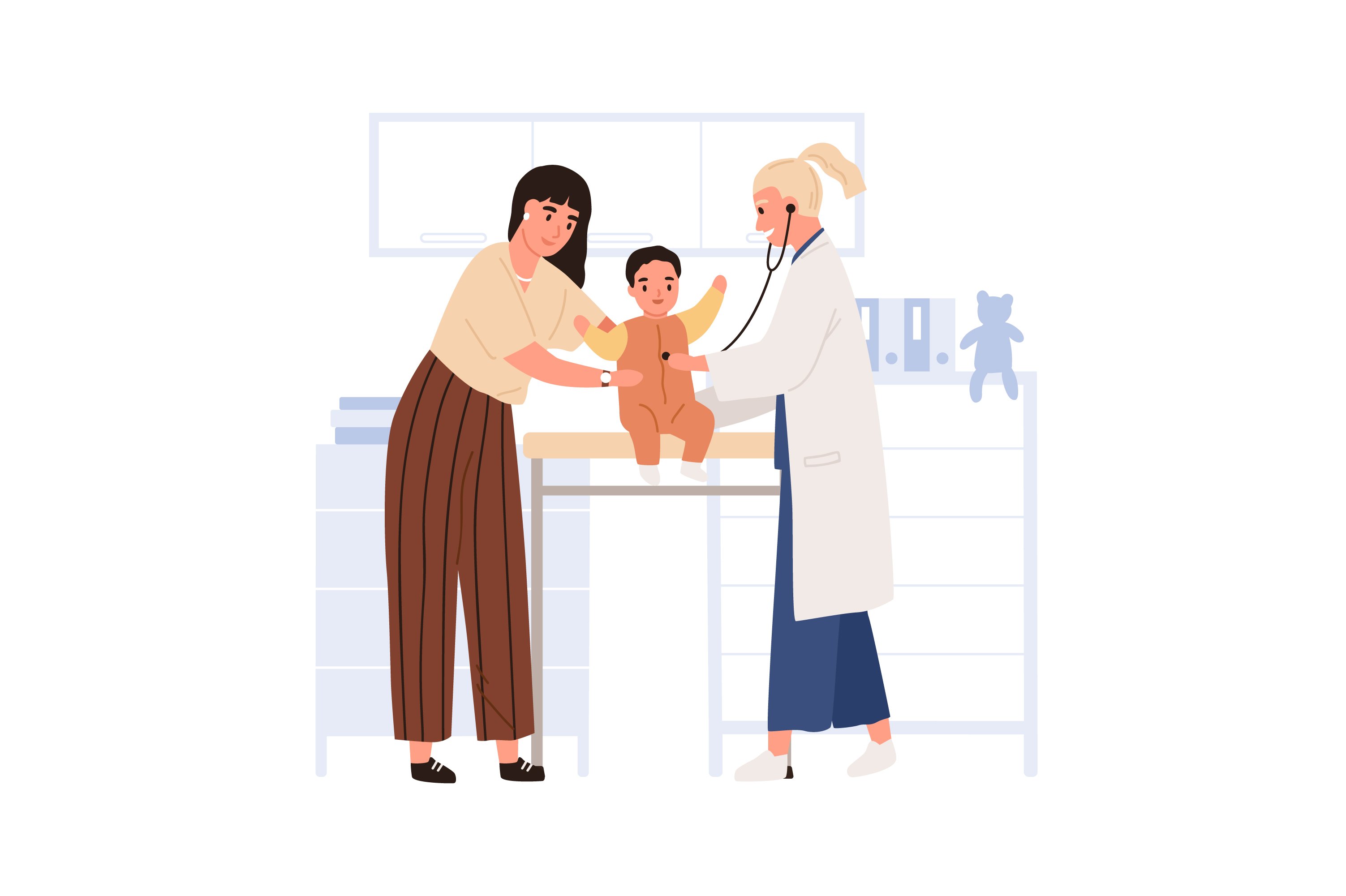 Children visiting doctor set preview image.