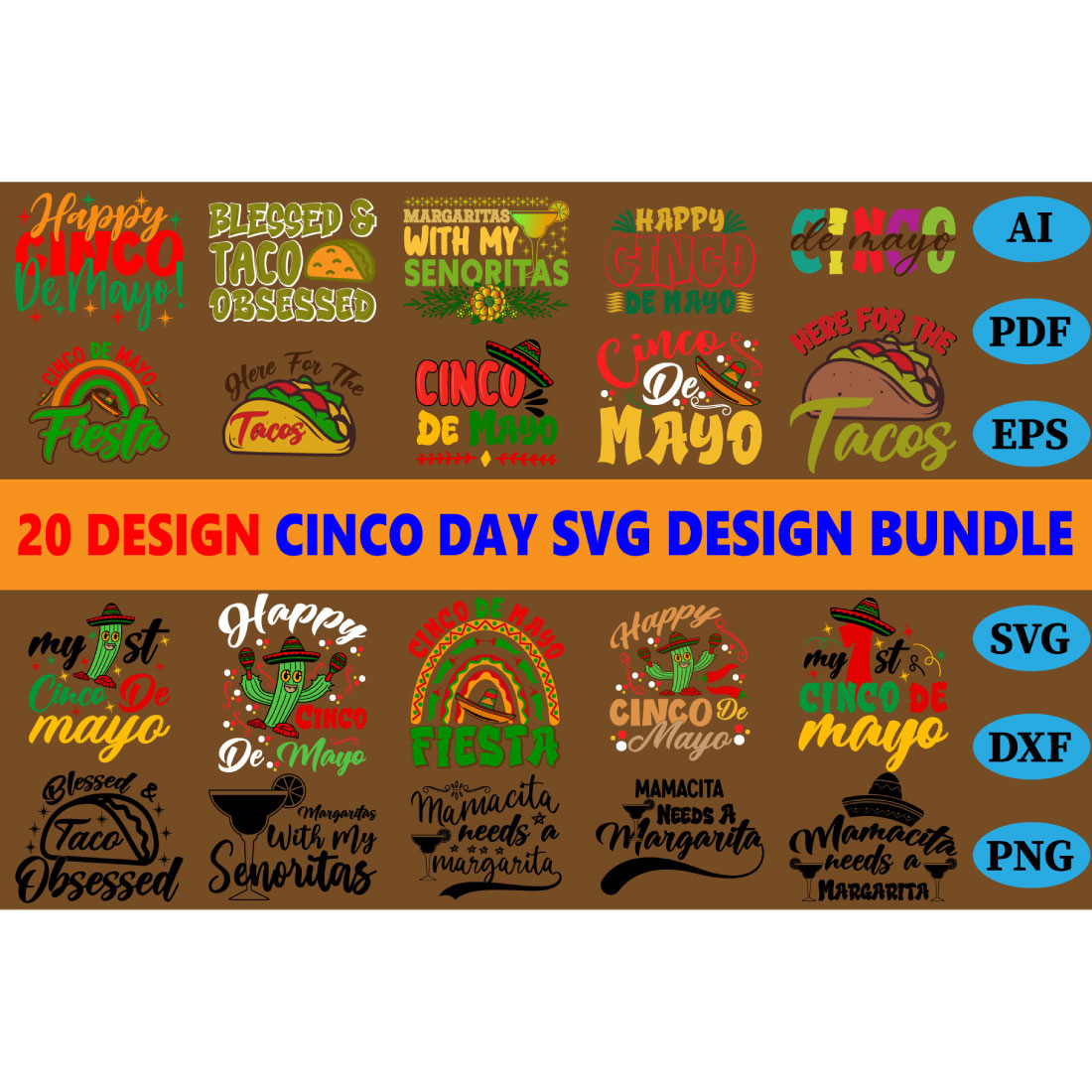 Chinco Day SVG Design Bundle cover image.