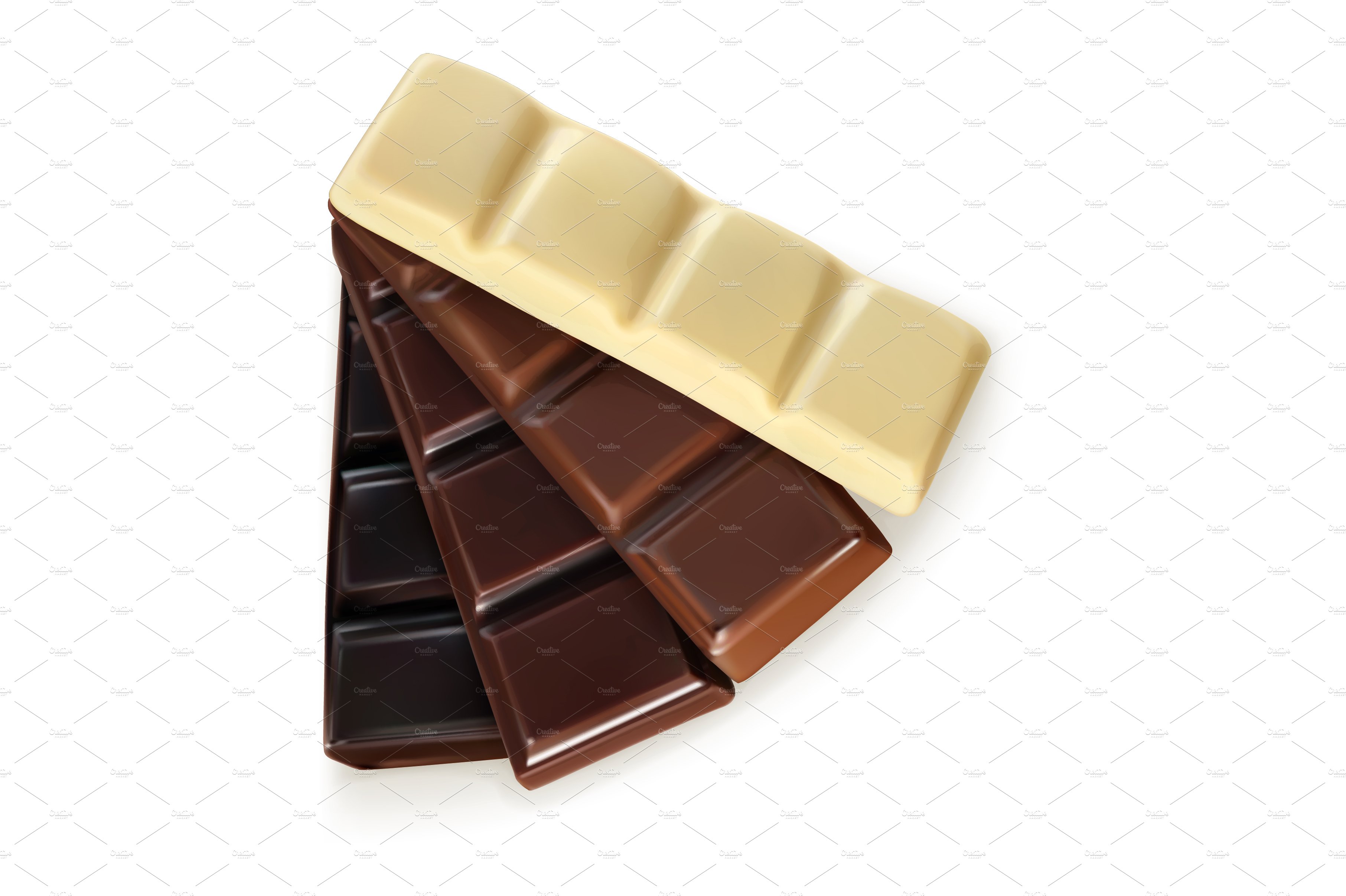 Chocolate bar, vector icon set preview image.
