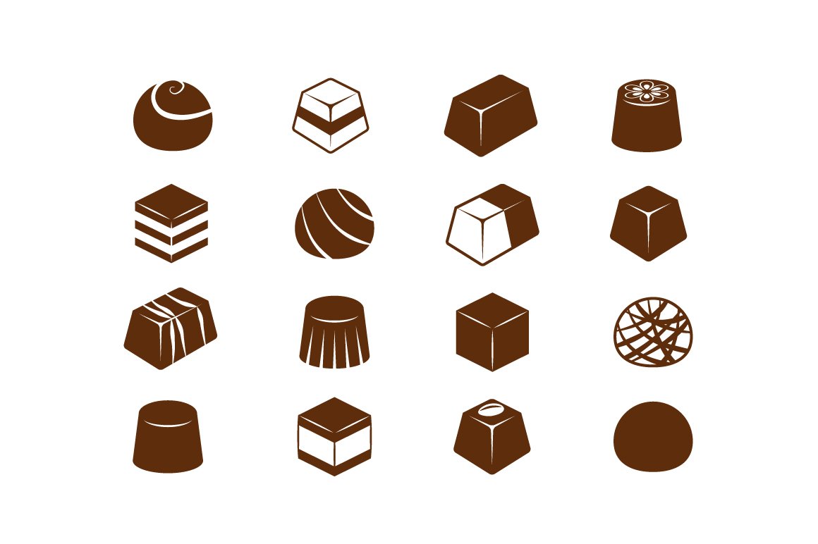 CHOCOLATE - vector icons preview image.