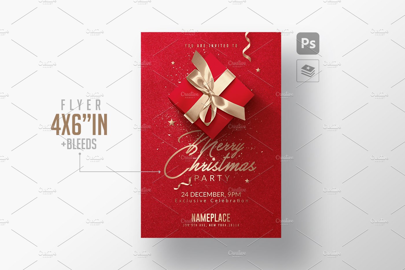 Red Christmas - Invitation | Flyer preview image.