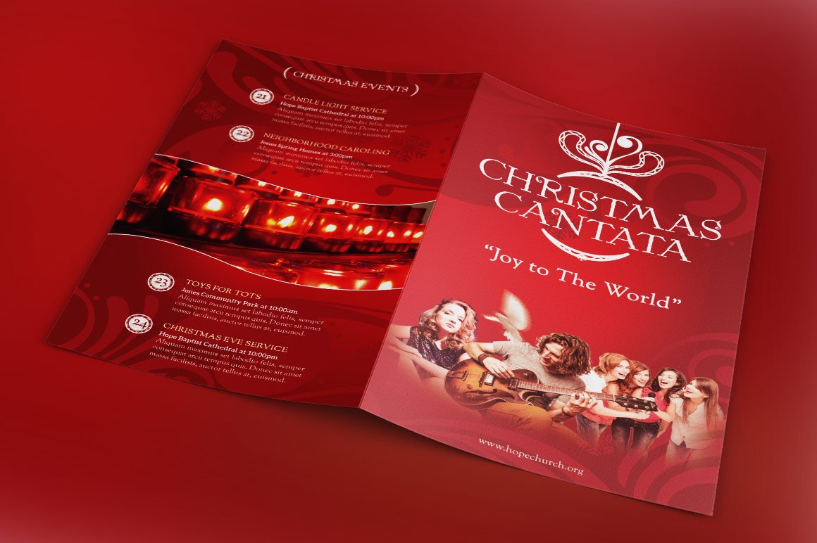 Christmas Cantata Program Template cover image.