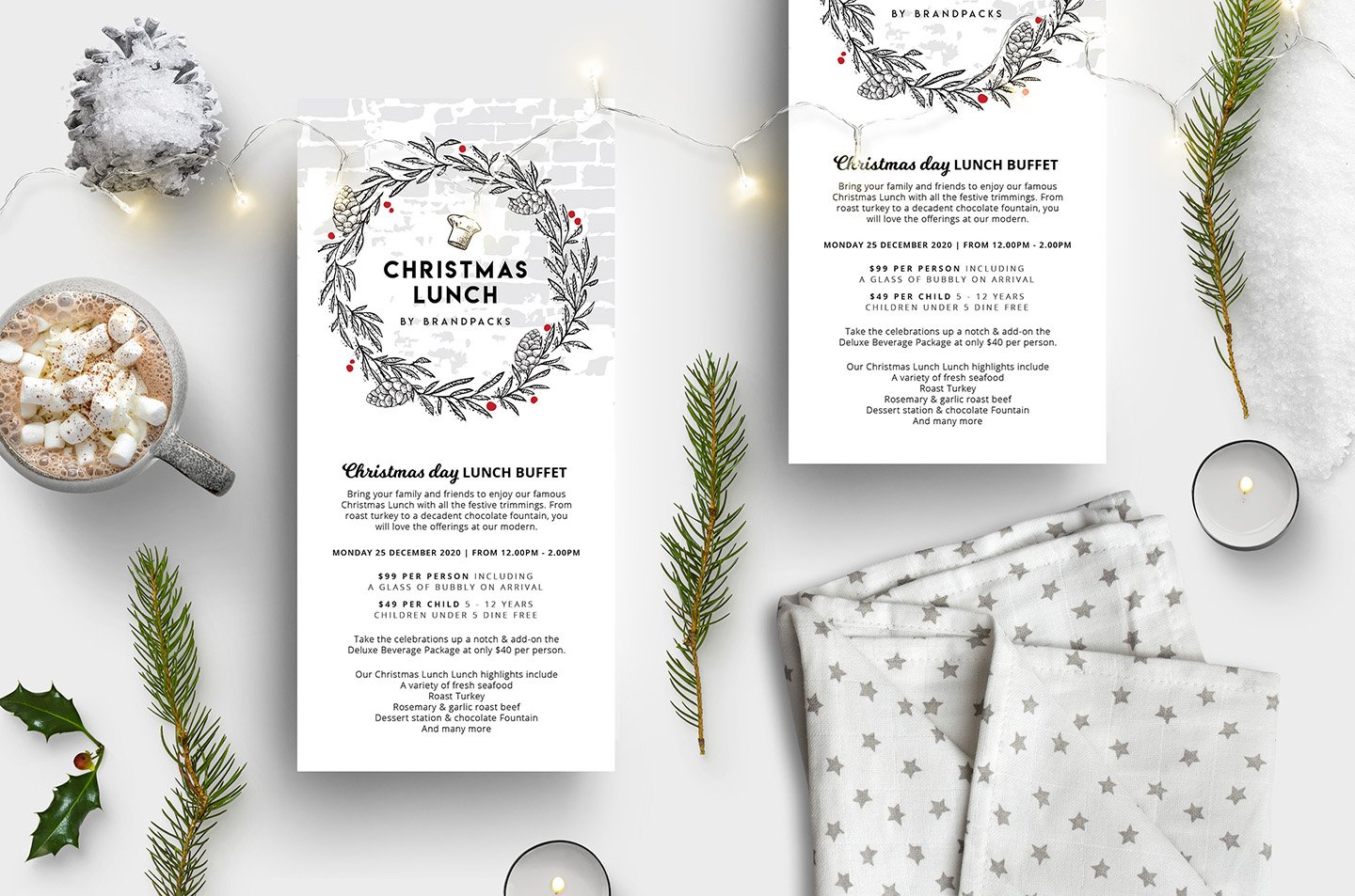 Christmas Menu Templates preview image.