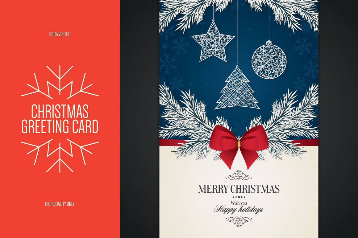 Christmas and New Year greeting card cover image.