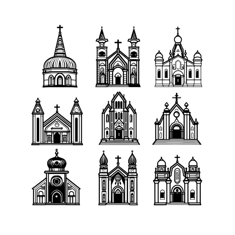 9 Church Icons Bundle Set Illustration - MasterBundles