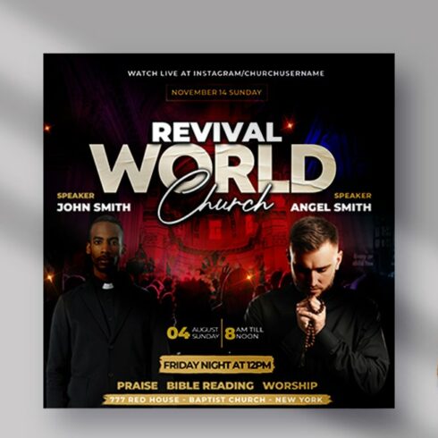 Church Revival Event Banner (PSD) cover image.