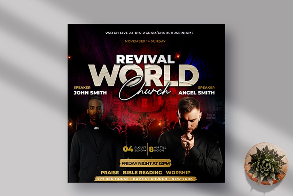 Church Revival Event Banner (PSD) cover image.