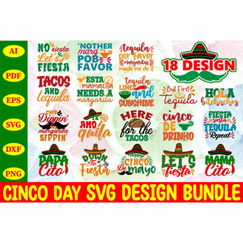 Cinco Day Svg Design Bundle cover image.