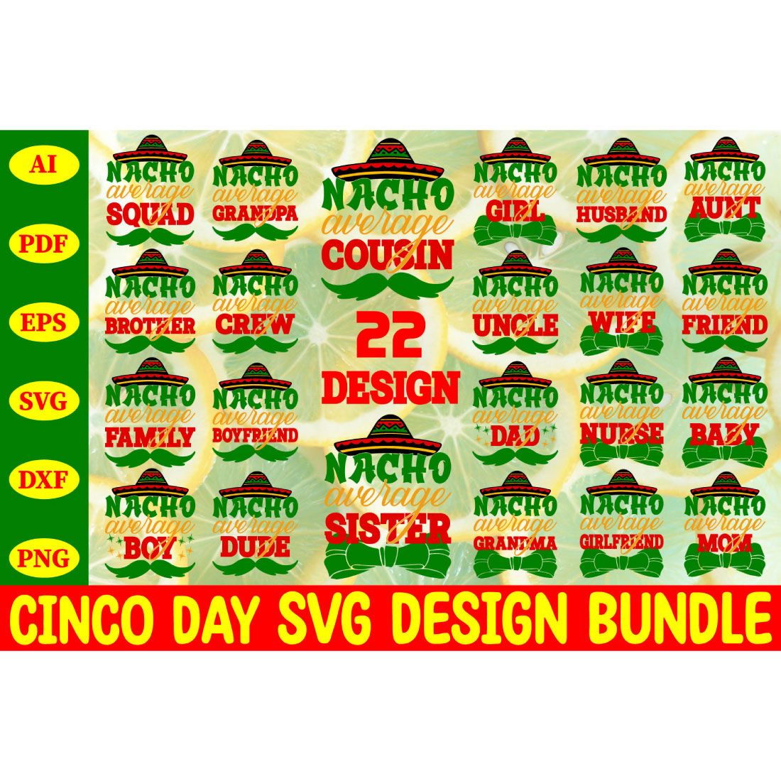 Cinco Day Svg Design Bundle cover image.
