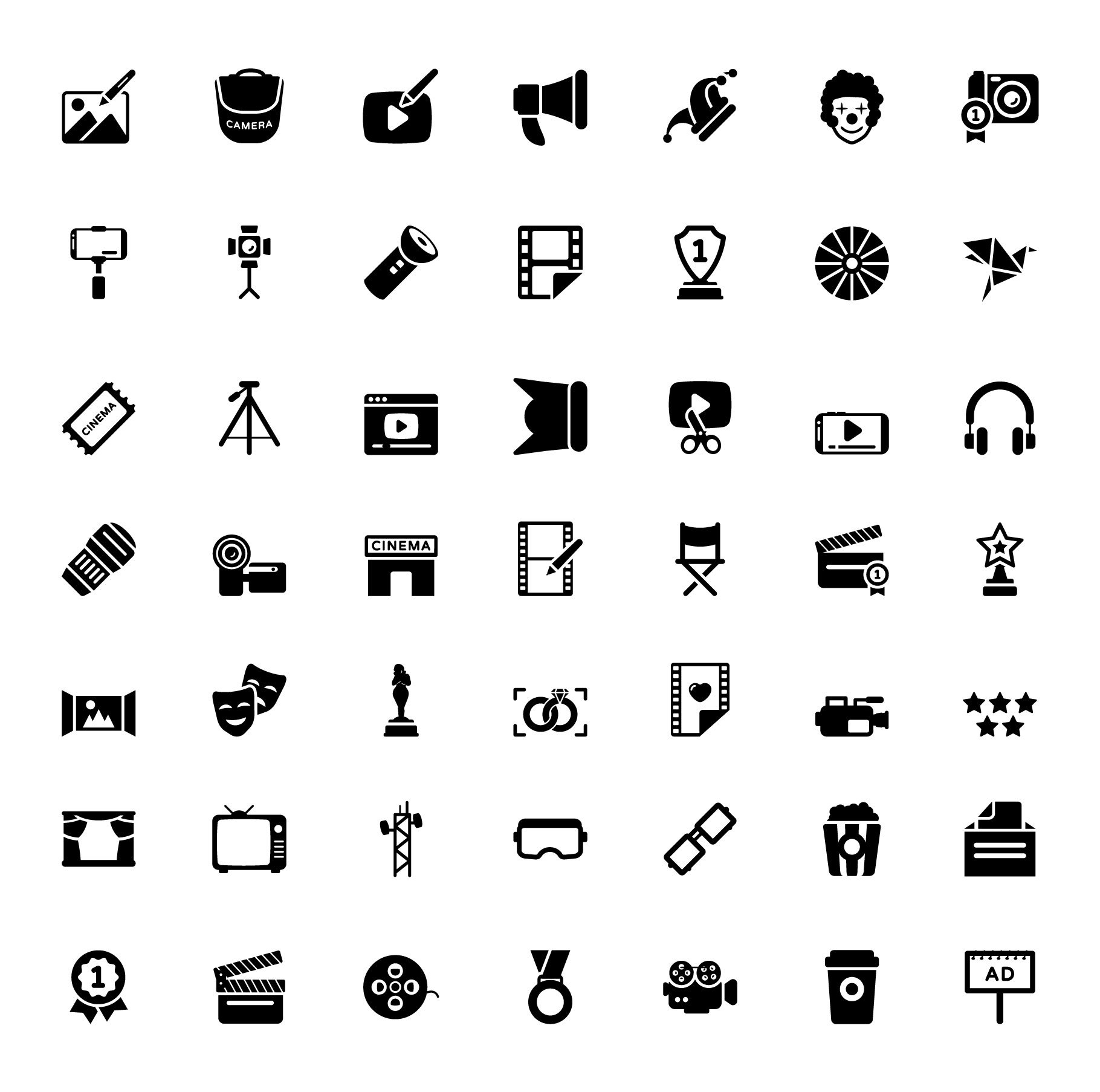 cinema and multimedia icons full preview glyph 712