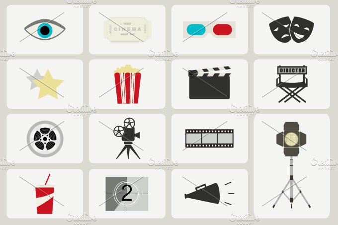Cinema Icon Set cover image.