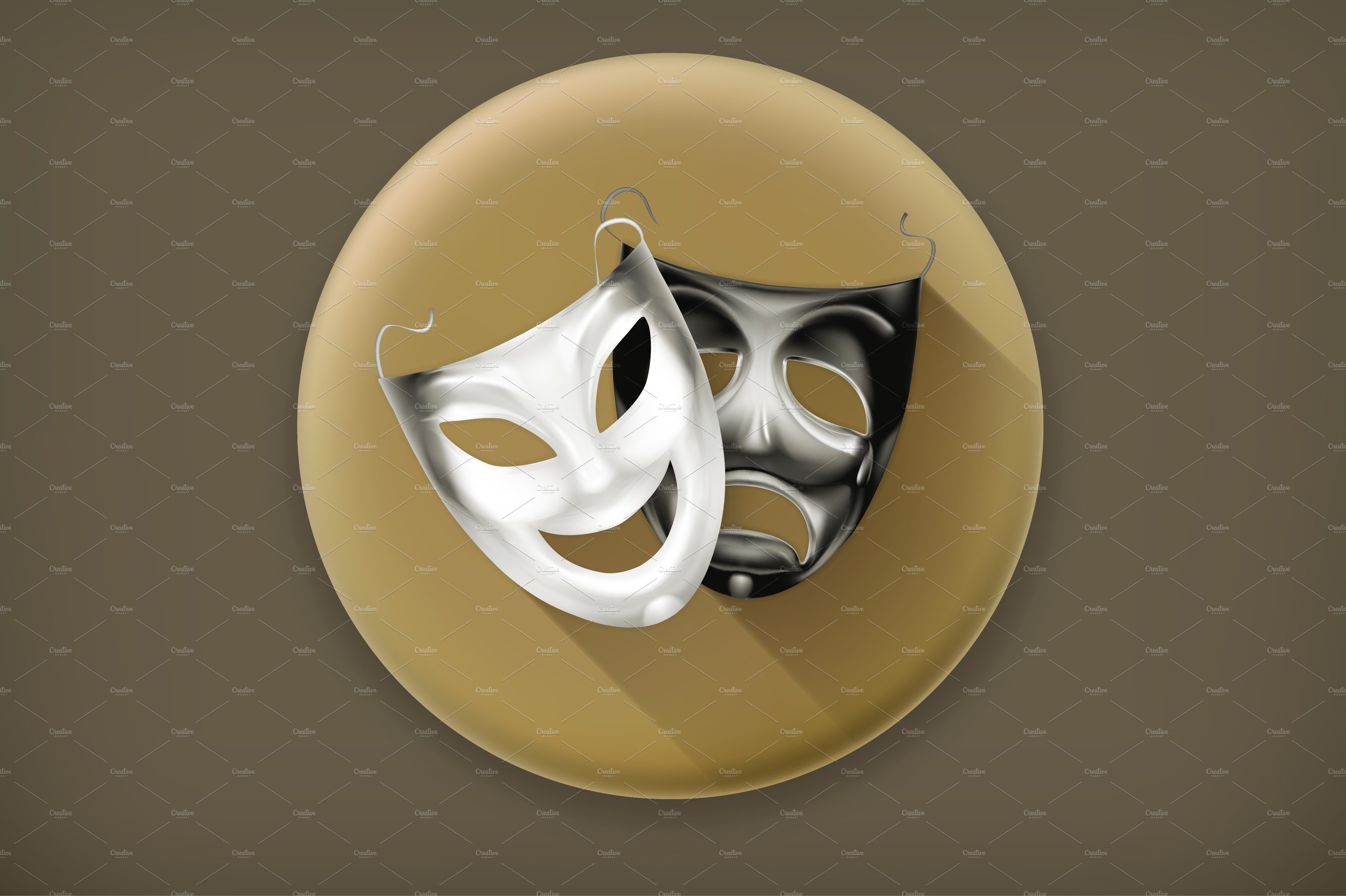 Cinema, music and theater icons preview image.
