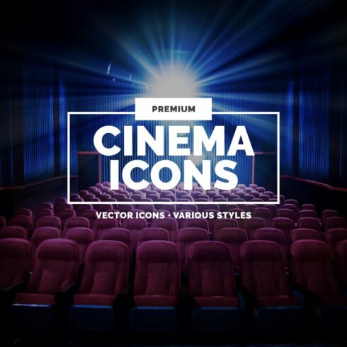 10 Cinema Icons in 3 styles cover image.
