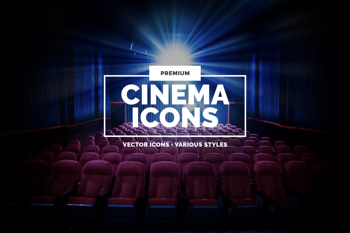 10 Cinema Icons in 3 styles cover image.