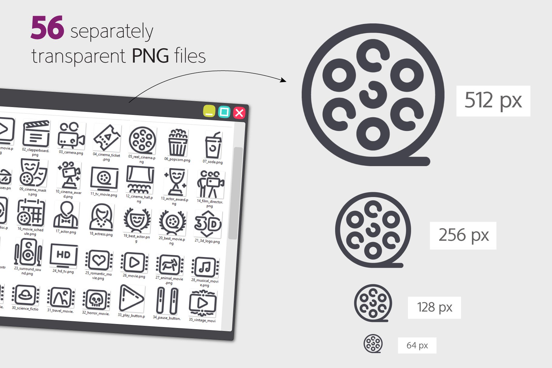 cinema line icons set3 247