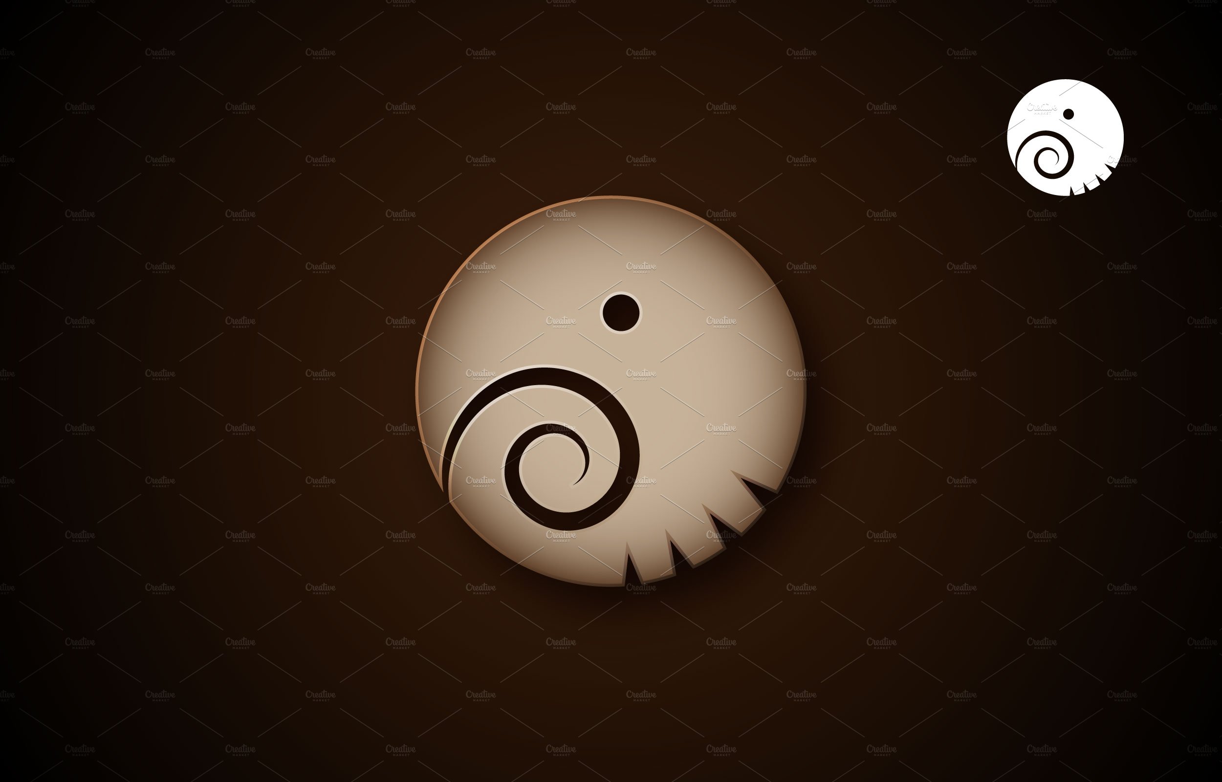 Circle elephant logo design template cover image.