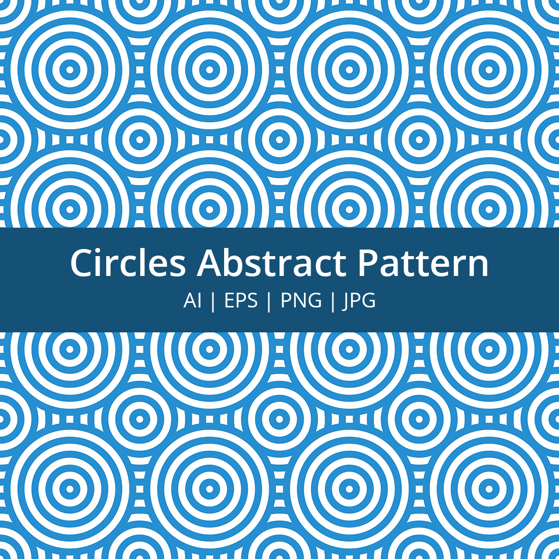 Circles abstract pattern in blue and white.