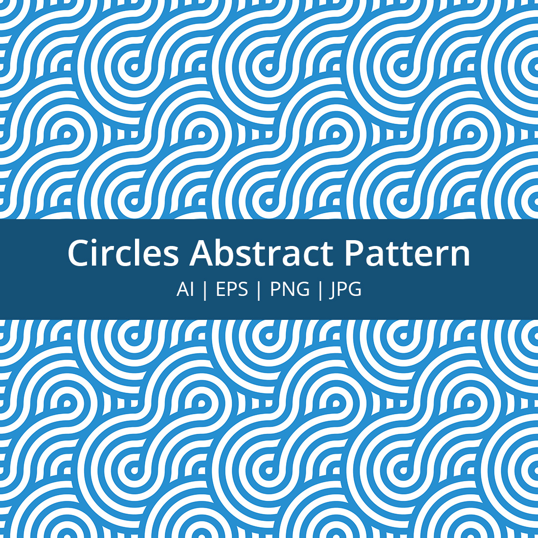 Circles abstract pattern in blue and white.