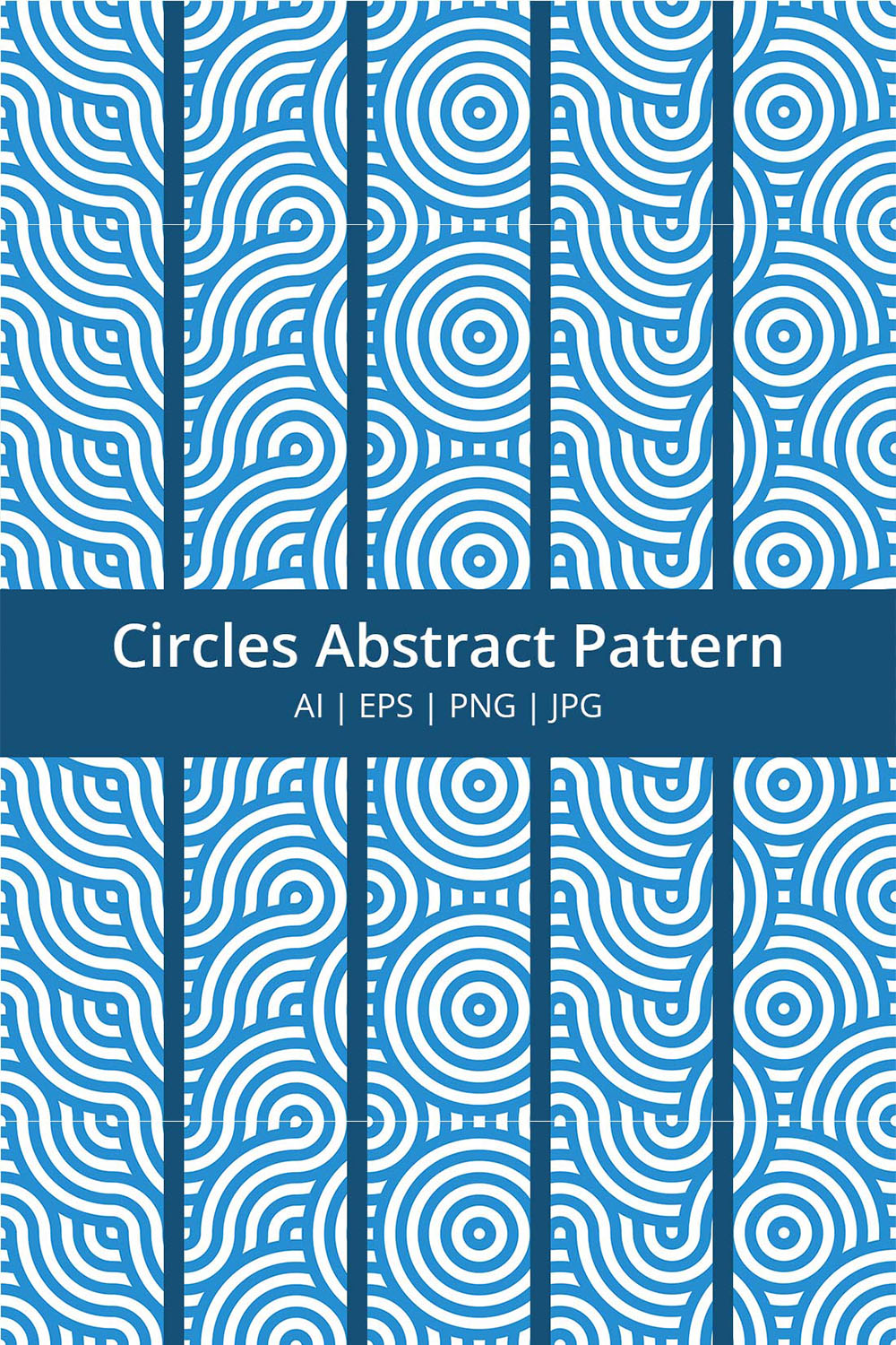 Circles Abstract Seamless Pattern Digital Papers - Vector pinterest preview image.