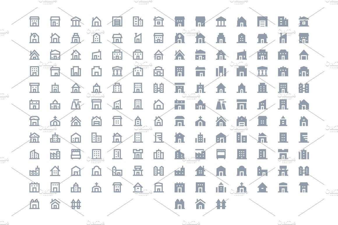 160 City Material Design Icons preview image.