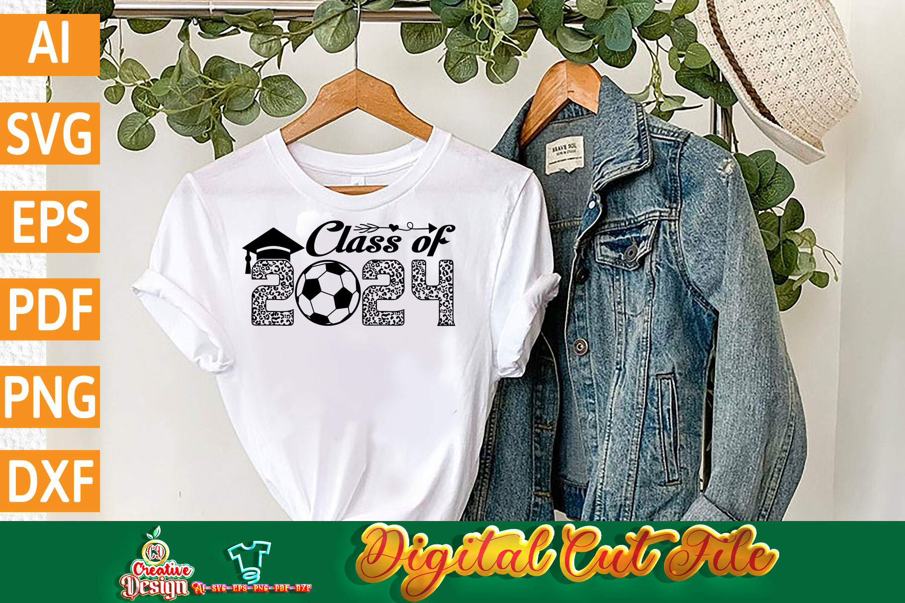 T - shirt that says class of 2014 next to a pair of jeans.