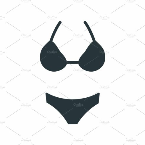 Classic bikini sign, simple icon cover image.