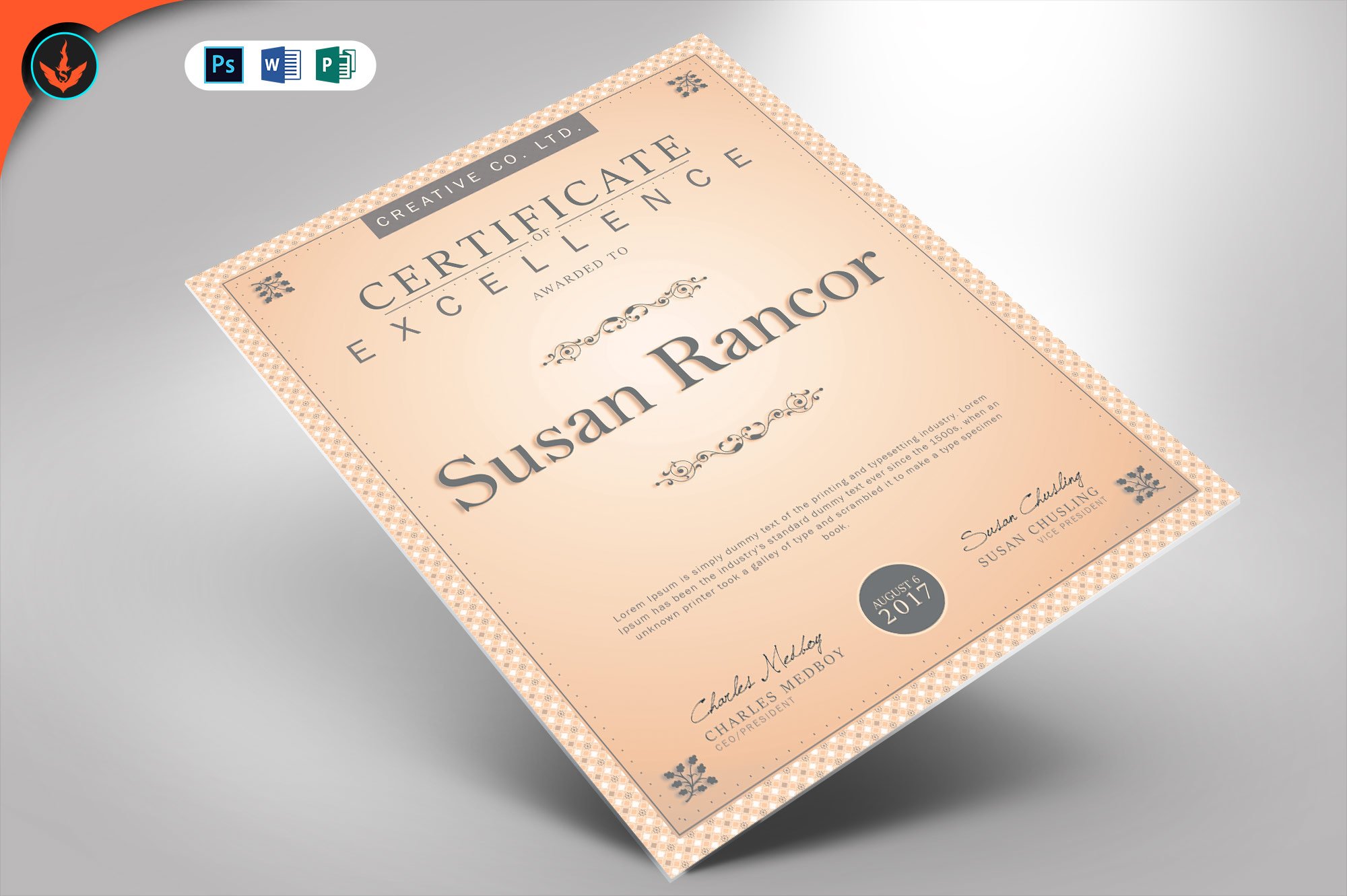 Classic Certificate Template preview image.