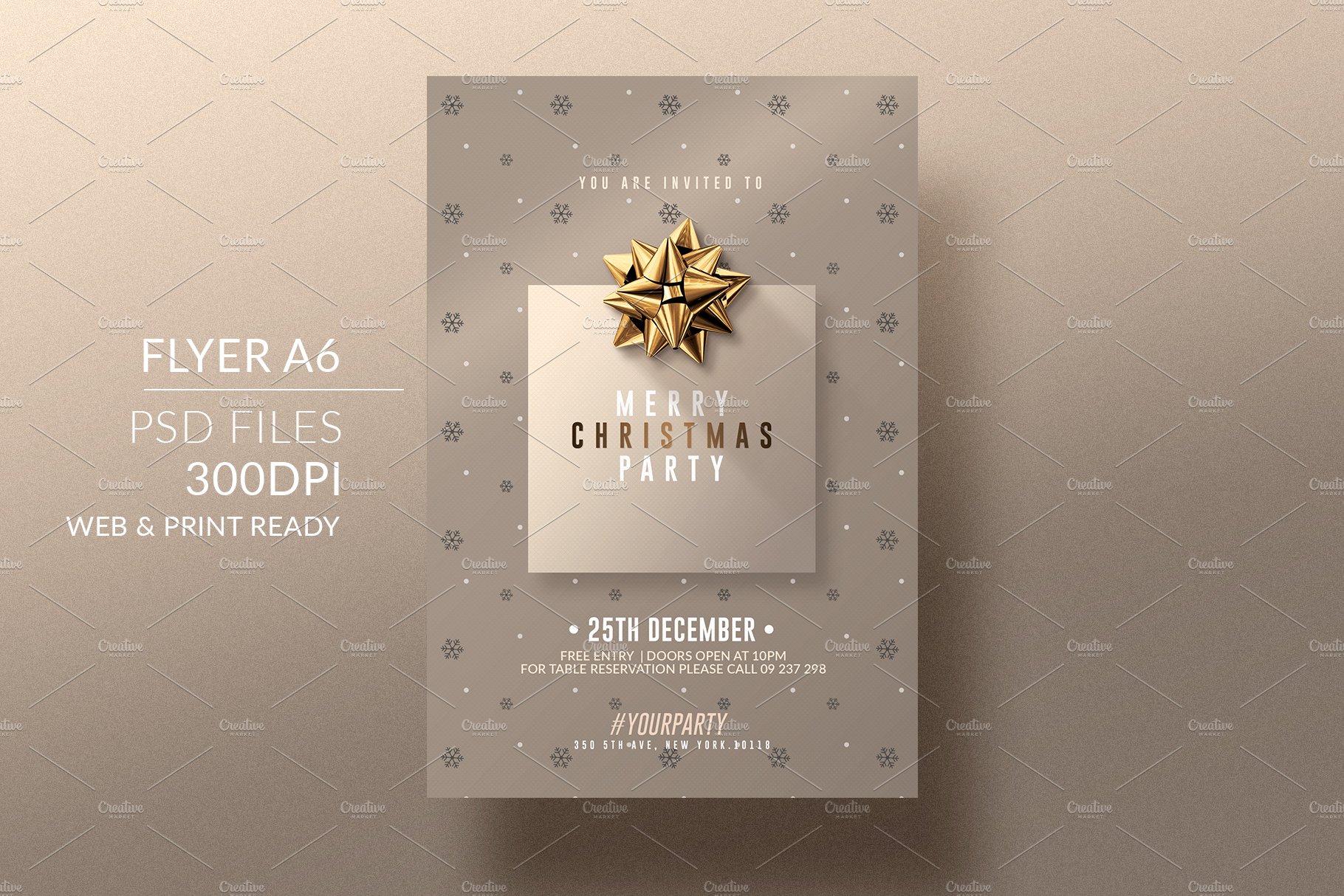 2 Classy Christmas | Psd Invitations preview image.