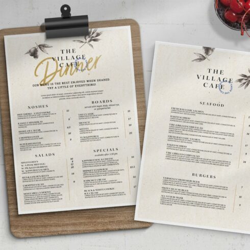 Classy Restaurant Menu Template cover image.