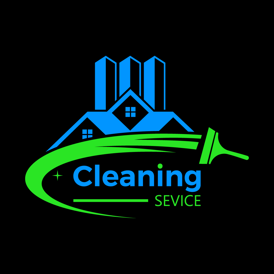Cleaning service logo design, Vector design concept cover image.