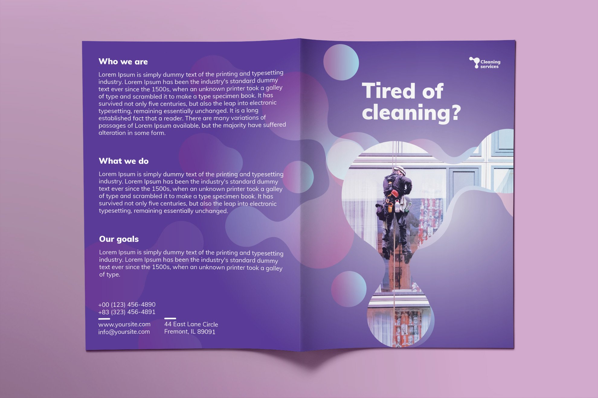 Cleaning Service Brochure Bifold preview image.