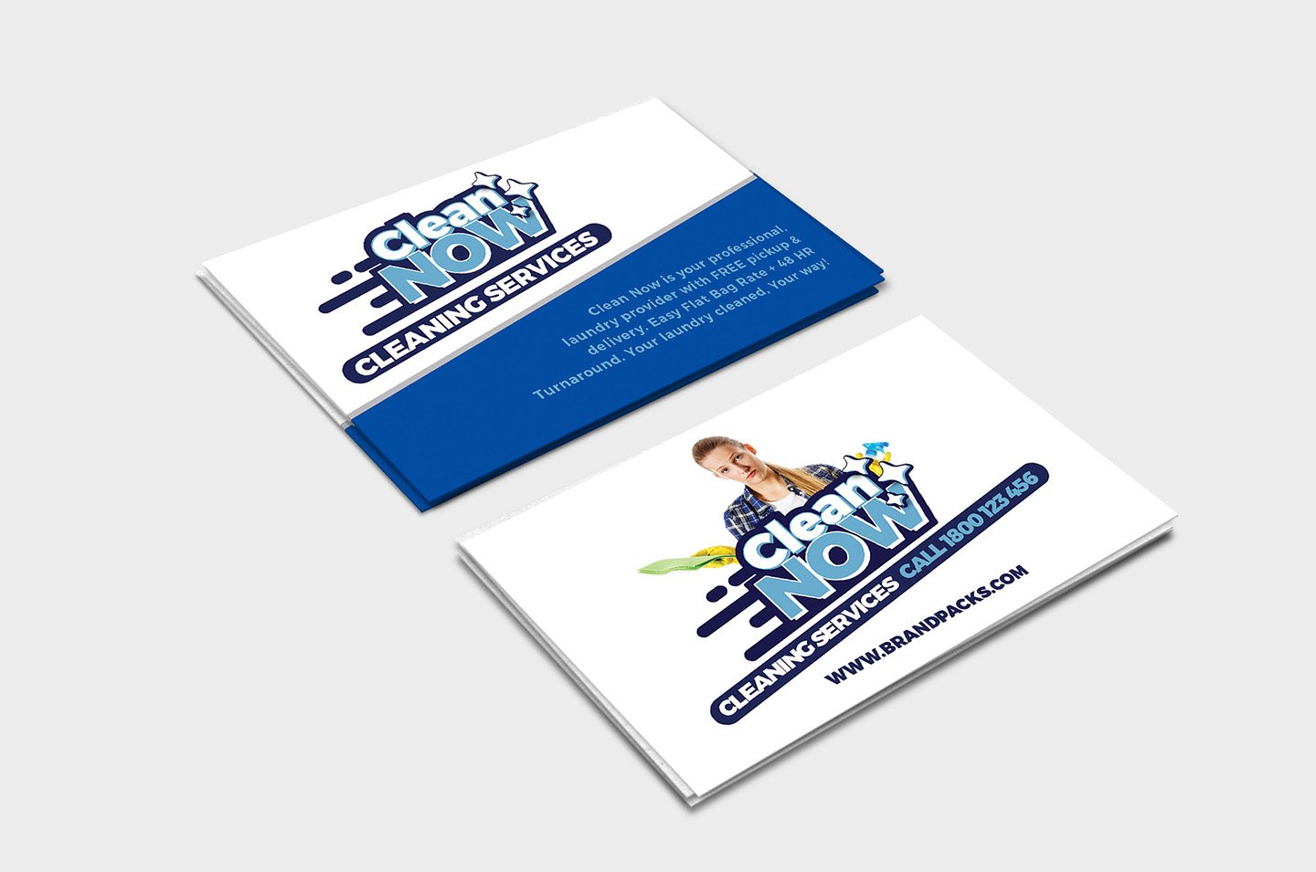 Cleaning Service Business Card preview image.