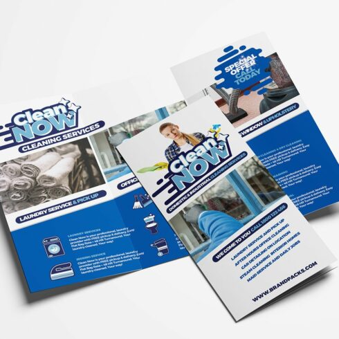 Cleaning Service Tri Fold Brochure cover image.