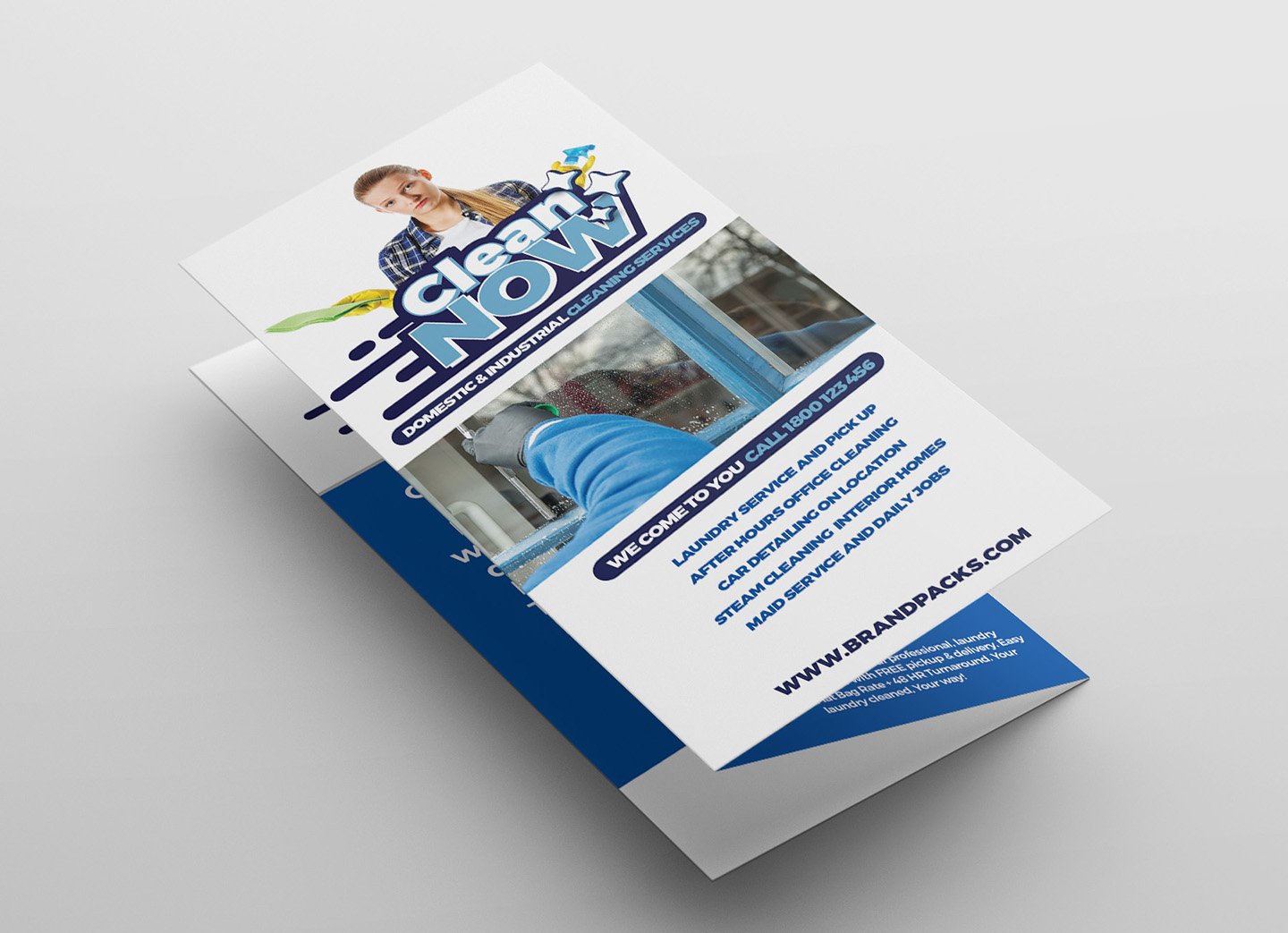 cleaning service tri fold brochure template front 677