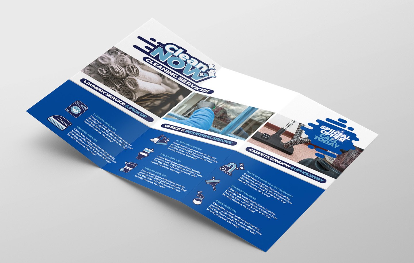 Cleaning Service Tri Fold Brochure preview image.
