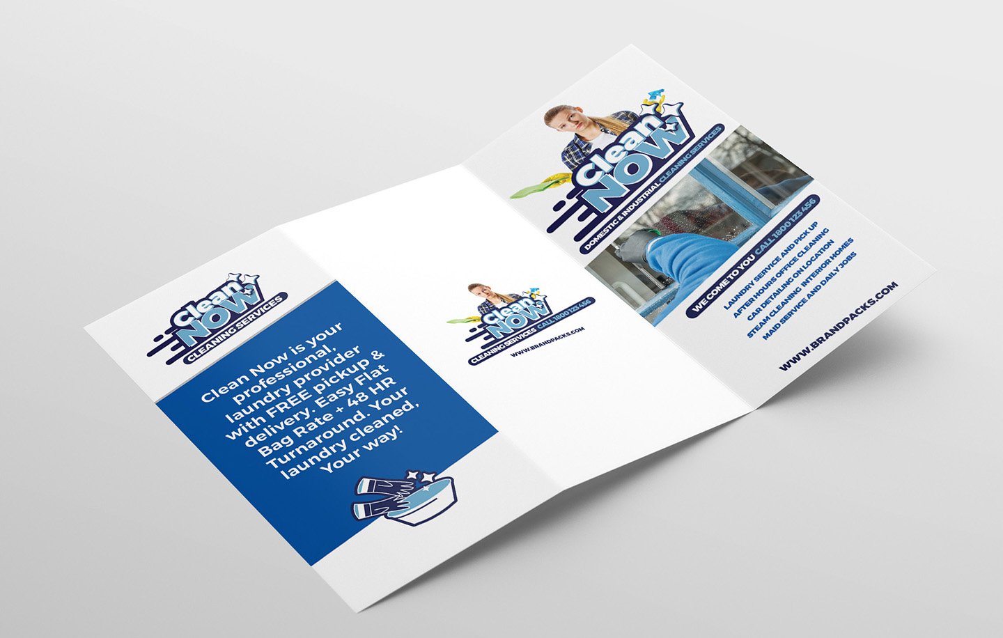 cleaning service tri fold brochure template outside 11
