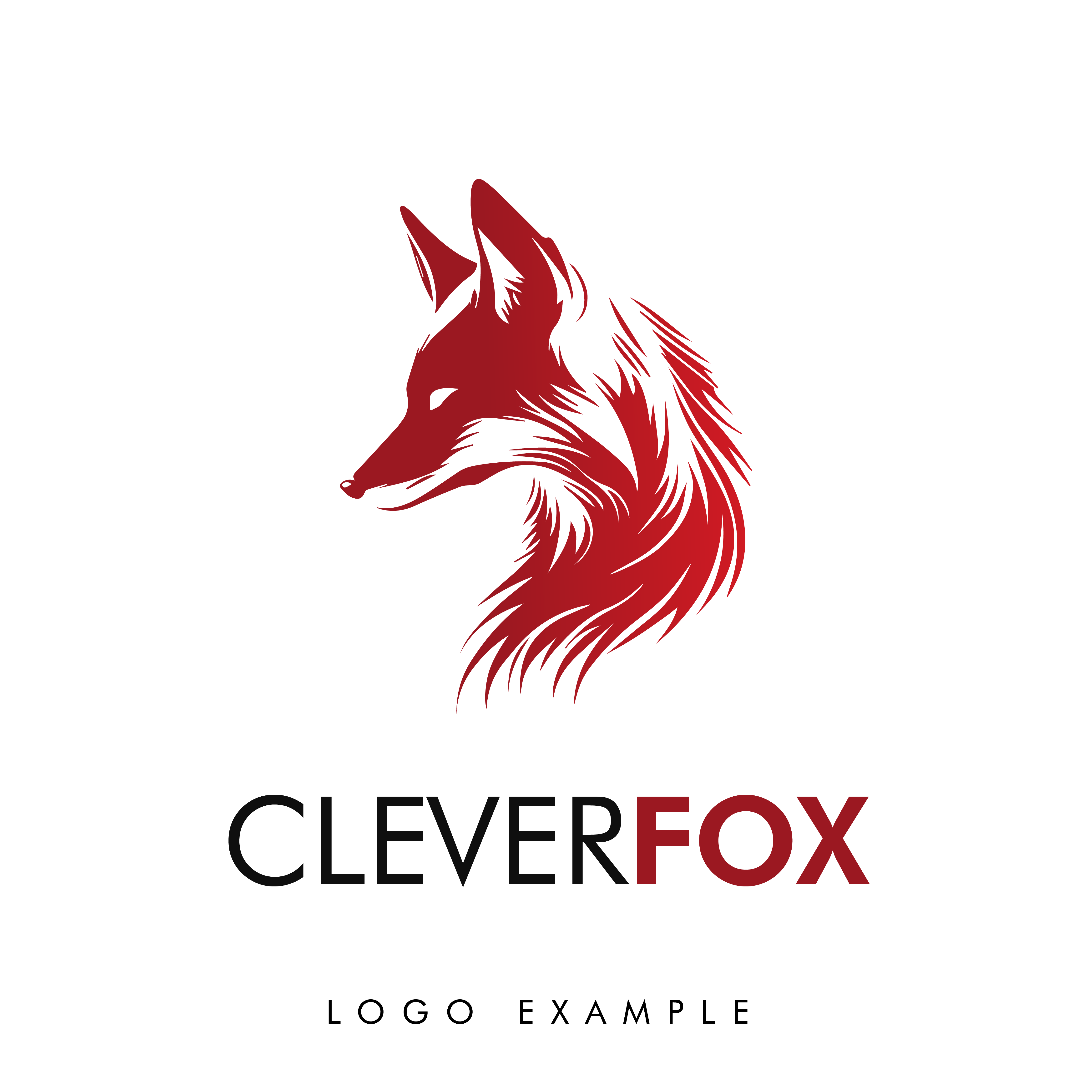 Red fox logo on a white background.