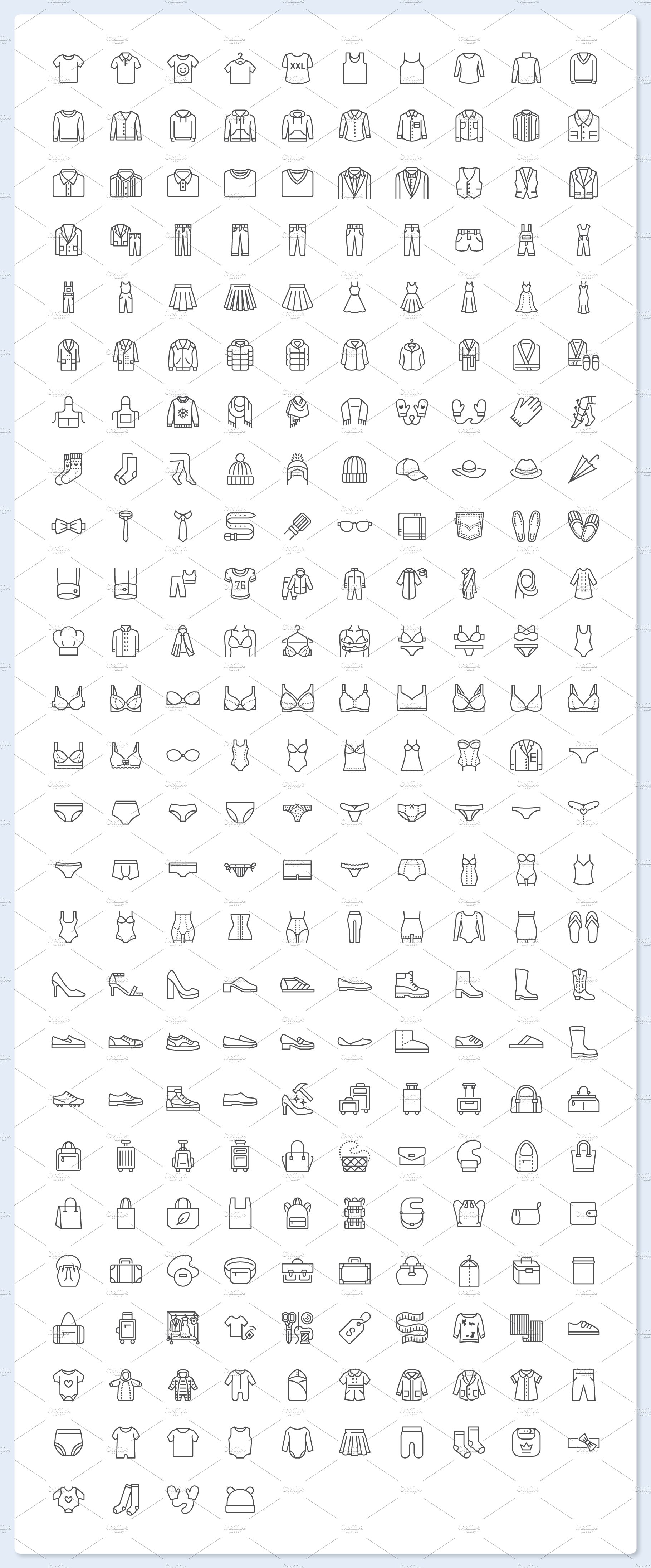 254 Clothes & Accessories Icons preview image.